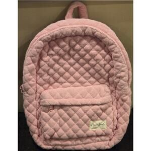 Moon Nude Candy Pink Terry Quilted Backpack 11" x 16" x 5"